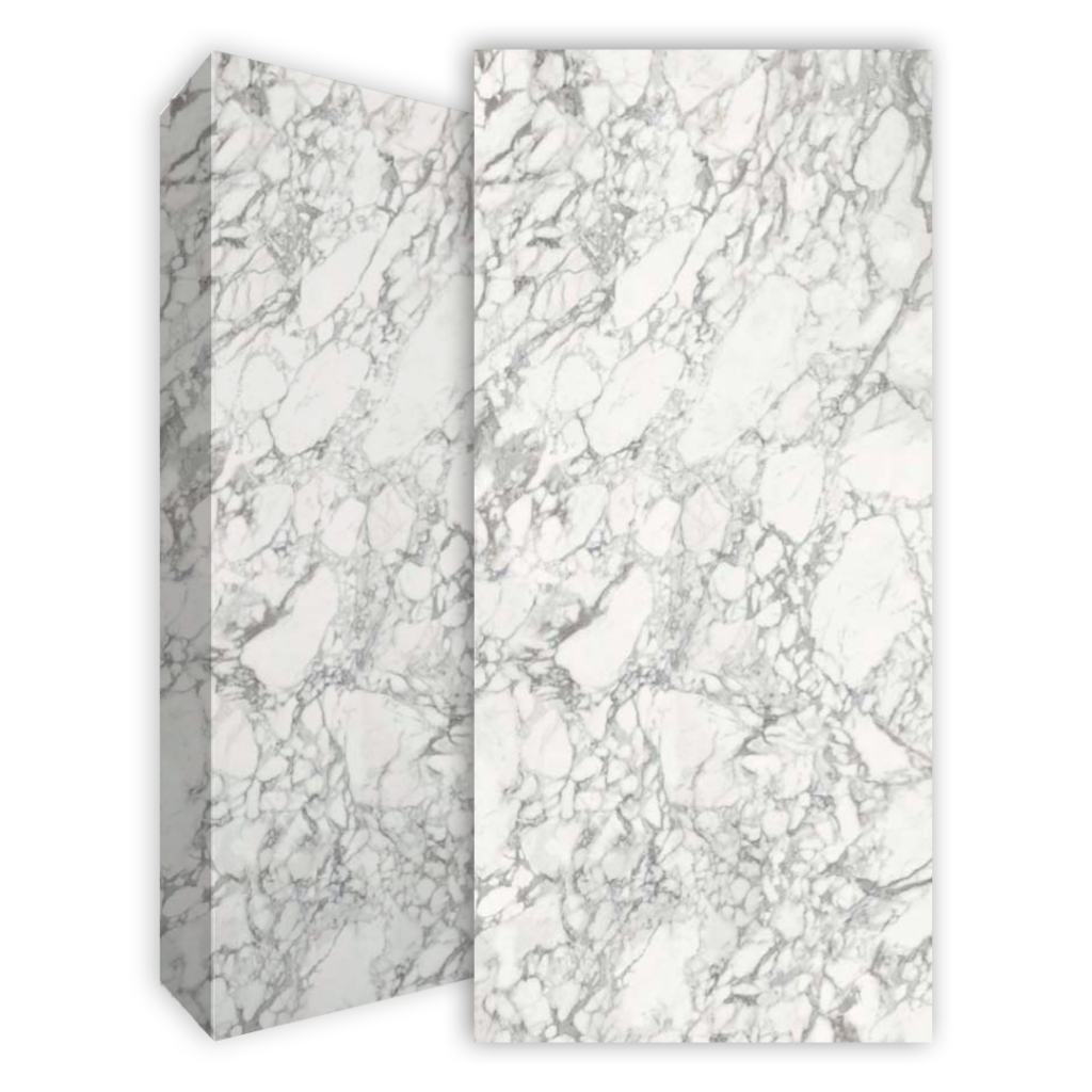 משטח למטבח INFINITY דגם Calacatta Arabescato MB05 בגימור מבריק