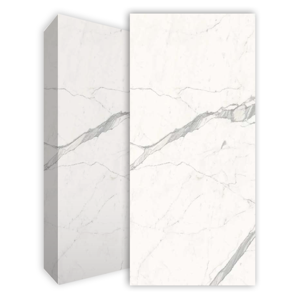 משטח למטבח SAPIENSTONE דגם Calcatta Statuario בגימור מבריק
