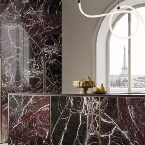 משטח למטבח INFINITY דגם Rosso Domus MB26 בגימור מבריק