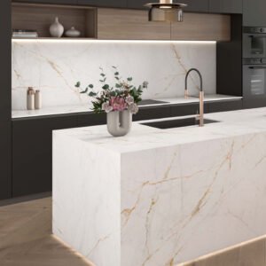משטח למטבח ASCALE דגם LUCCA GOLD 250 בגימור מבריק
