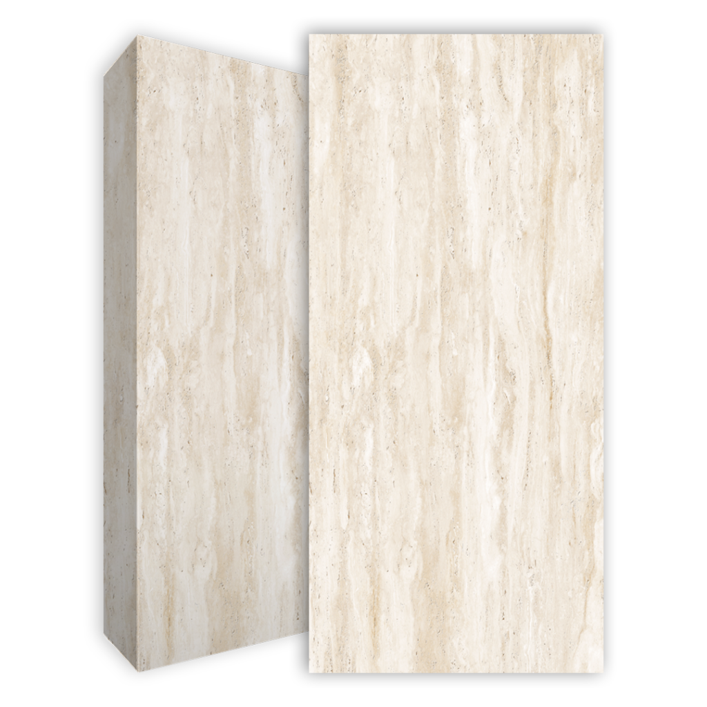 משטח למטבח COVERLAM דגם TRAVERTINO IVORY טרוונטינו איבורי בגימור משי