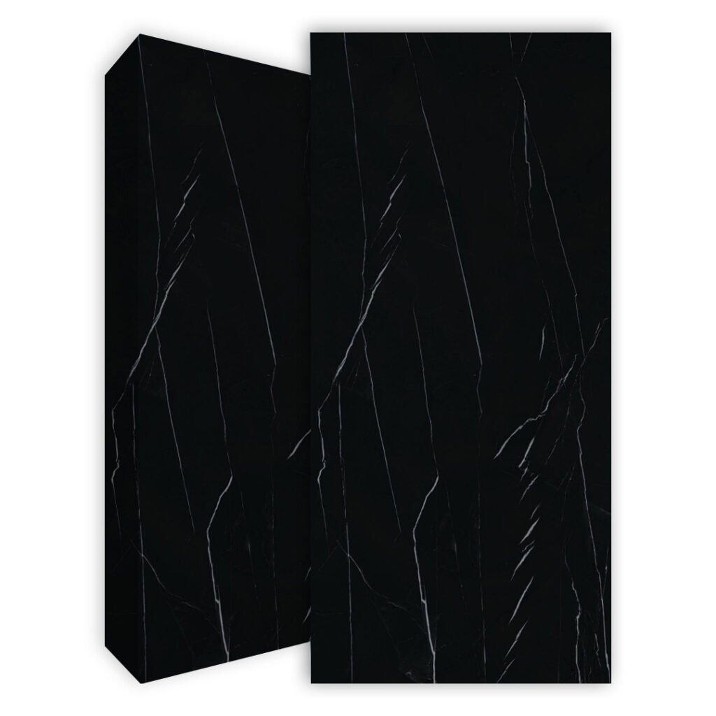 משטח למטבח POLOSTONE דגם CALACATTA BLACK בגימור מט
