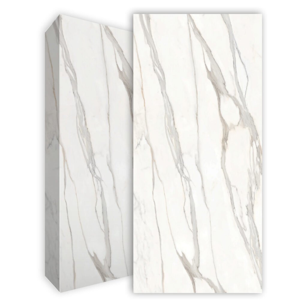 שיש למטבח פולו סטון דגם CALACATTA BORGHINI מבריק