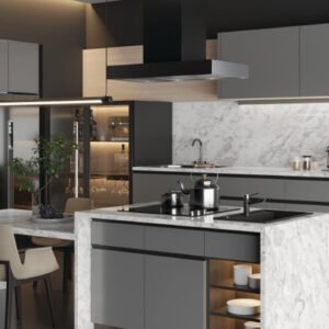 משטח למטבח POLOSTONE דגם CARRARA ARABESCATO בגימור מבריק
