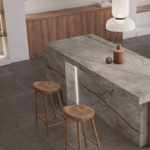 משטח למטבח POLOSTONE דגם NOFAR GRAY בגימור מט