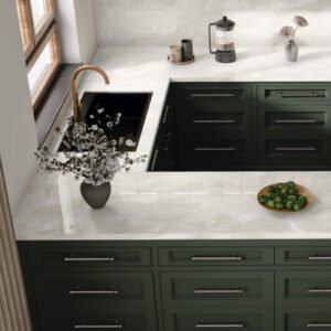 משטח למטבח POLOSTONE דגם ONYX BIANCO בגימור מט