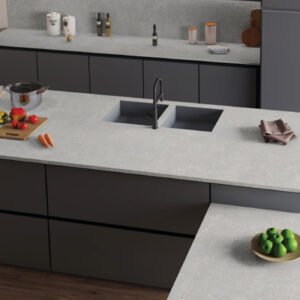 משטח למטבח POLOSTONE דגם TREND GRAY בגימור מט