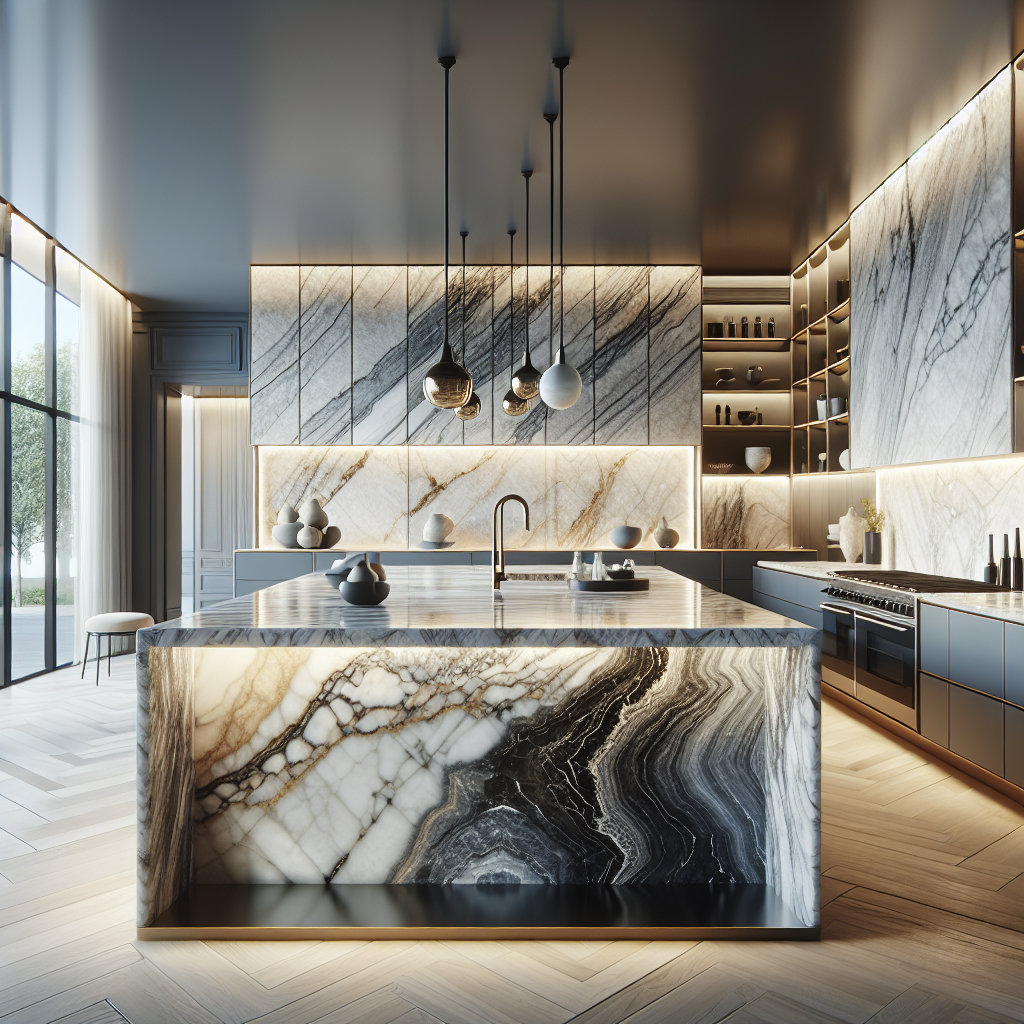 תקריב של לוח שיש מפואר, מתאים למטבח ביתי מושלם.